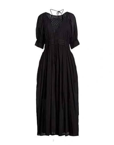 Seventy Venezia Woman Maxi Dress Black Size 10 Viscose, Cotton In Black