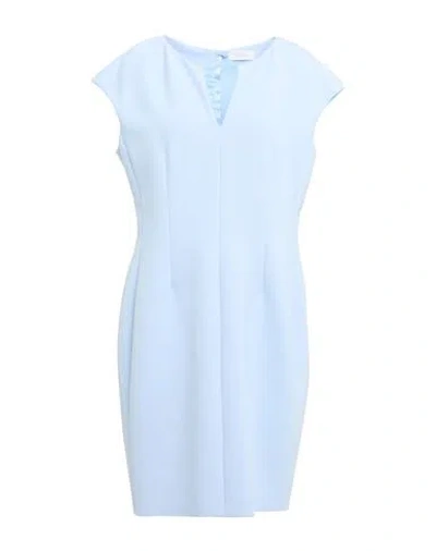 Nvsco 2107 Woman Mini Dress Lilac Size 14 Polyester, Viscose, Cotton, Elastane In Blue