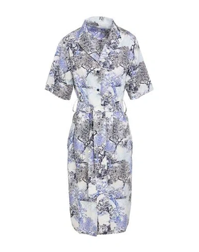 Barbara Lohmann Woman Midi Dress White Size 8 Cotton, Elastane In Multi