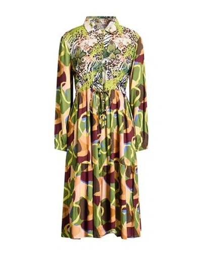 Connor & Blake Woman Midi Dress Light Green Size Xl Viscose In Green