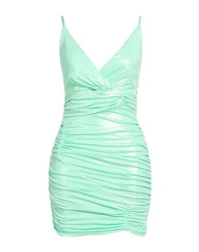 Silence Limited Woman Mini Dress Light Green Size M Polyester, Elastane In Green