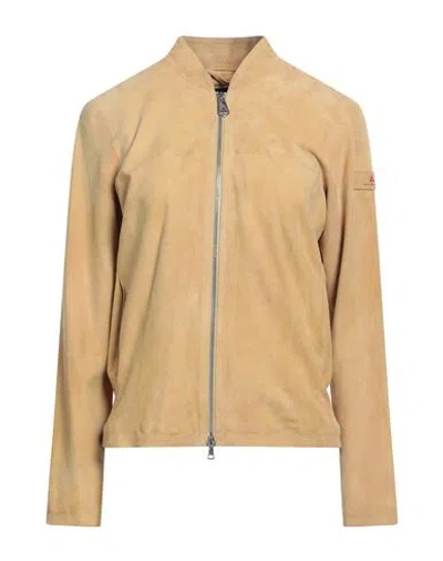Peuterey Woman Jacket Pastel Yellow Size 6 Leather In Yellow