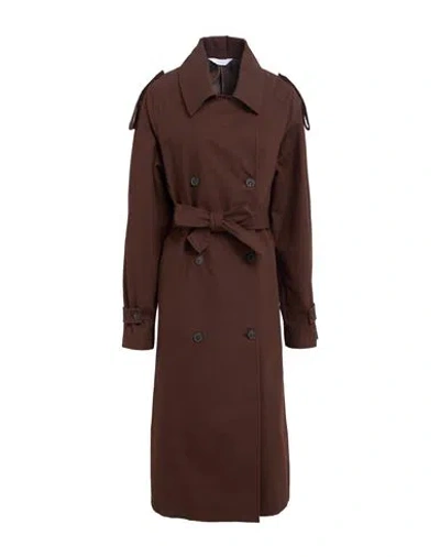 Stilosophy Woman Overcoat & Trench Coat Chocolate Brown Size S/m Cotton In Brown