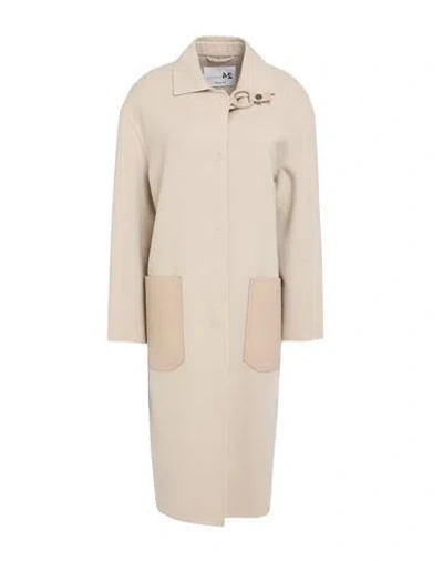 Manzoni 24 Woman Coat Beige Size 16 Wool In Neutral
