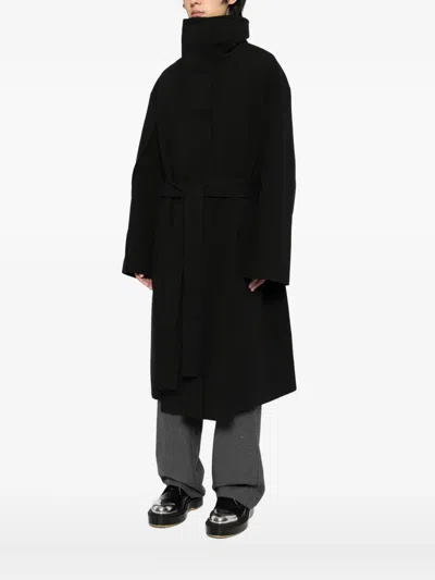 Songzio Cut Out Wrap Coat In Gray