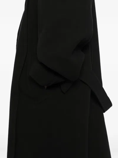 Songzio Cut Out Wrap Coat In Gray