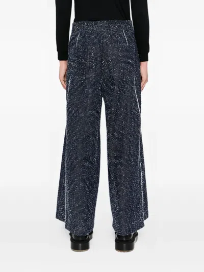 Songzio Asymmetric Flared Jeans In Blue