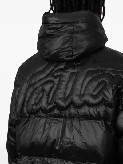 Patta Quilted Script Logo Puffer Jacket In Black