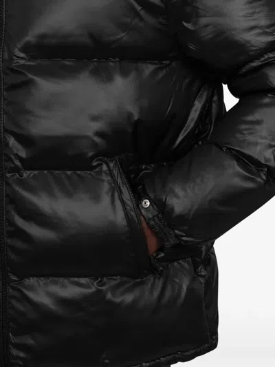 Patta Quilted Script Logo Puffer Jacket In Black