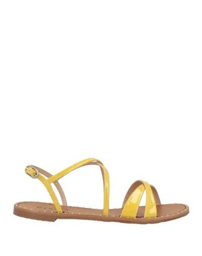 Werner Woman Sandals Yellow Size 5 Textile Fibers In Yellow