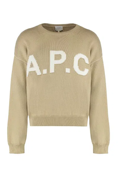Apc Logo Sweater In Brown