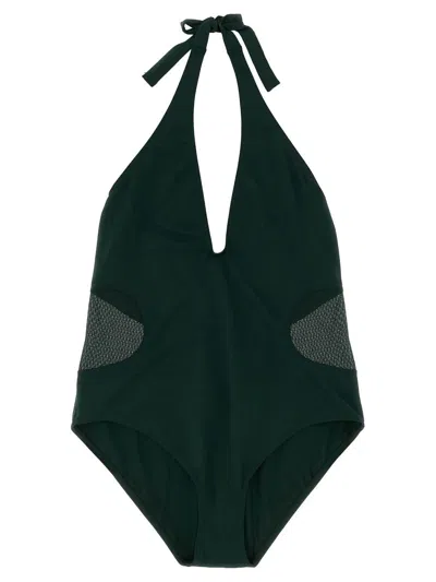 Eres Sophistique Halter Neck Deep V Swimsuit In Green
