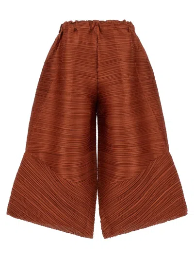 Issey Miyake Wide Leg Tailored Trousers Structured Volume In Brown