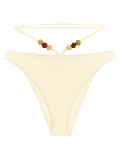 Magda Butrym Re26 Bikini Briefs Strappy Beaded High Cut In Neutral