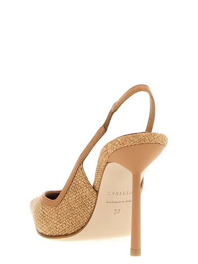Le Silla Vivienne Slingback Pumps Pointed Toe Stiletto In Brown