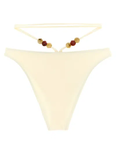 Magda Butrym Re26 Bikini Briefs Strappy Beaded High Cut In Neutral