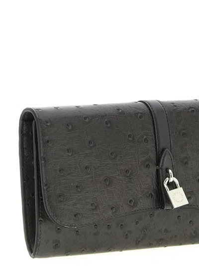 Stella Mccartney Ryder Rectangular Crossbody Bag Textured Strap In Black