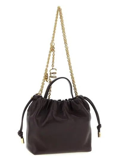 Chloé Icons Crossbody Bag Goldtone Chain Strap Top Handle In Red