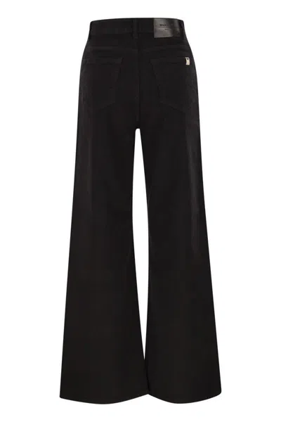 Weekend Max Mara Wkdmedina - Wide-leg Trousers In Cotton Drill In Black