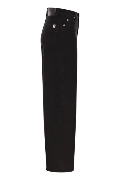 Weekend Max Mara Wkdmedina - Wide-leg Trousers In Cotton Drill In Black
