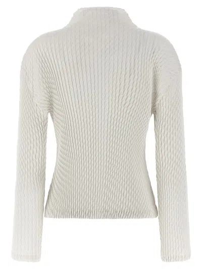 Issey Miyake 'sleek Pleats' Cardigan In White