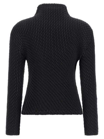 Issey Miyake 'sleek Pleats' Sweater In Black