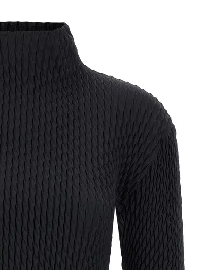 Issey Miyake 'sleek Pleats' Sweater In Black