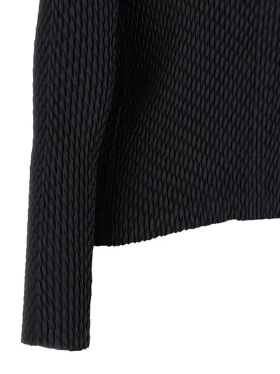 Issey Miyake Sleek Pleats Cardigan In Black