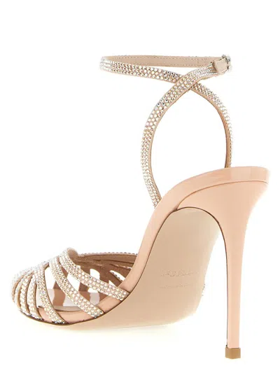 Le Silla Divina Ankle Strap Sandals Pointed Toe In Neutral
