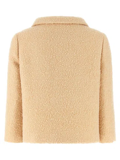 Valentino Vlogo Tweed Jacket In Neutral