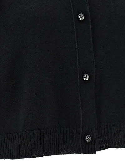 Valentino Garavani Feathered Knit Cardigan Sweaters And Cardigans Black In Black