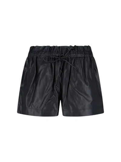 Isabel Marant Étoile Naline Paperbag Waist Faux Leather Shorts In Animal Print