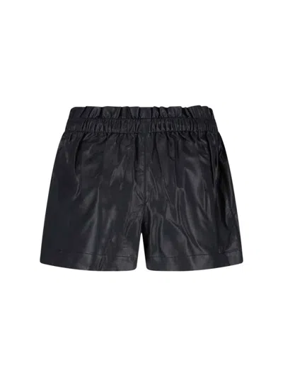 Isabel Marant Étoile Naline Paperbag Waist Faux Leather Shorts In Animal Print