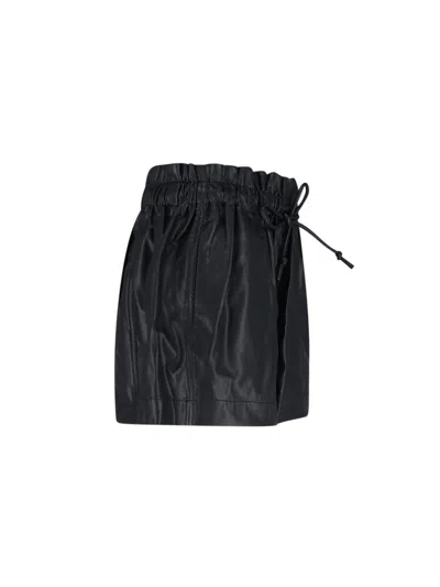 Isabel Marant Étoile Naline Paperbag Waist Faux Leather Shorts In Animal Print