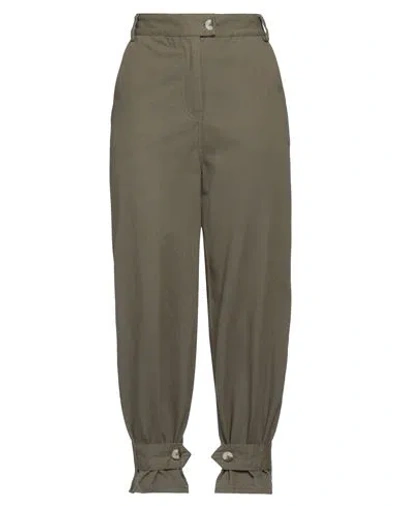 Alessia Santi Woman Pants Military Green Size 6 Cotton In Green