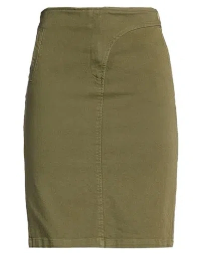 Merci Italia Woman Mini Skirt Military Green Size 8 Polyester, Elastane In Green