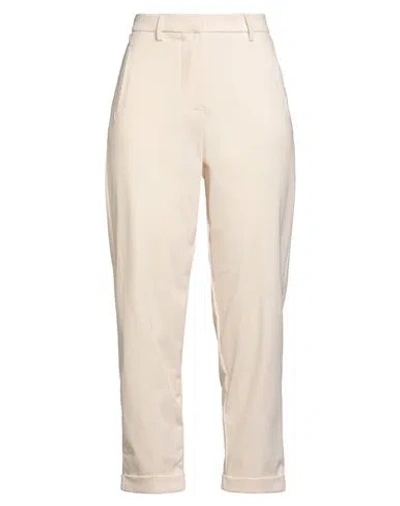 Soallure Woman Pants Ivory Size 4 Cotton, Polyamide, Elastane In Neutral