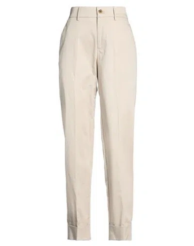 Berwich Woman In  Woman Pants Beige Size 2 Cotton, Elastane In White