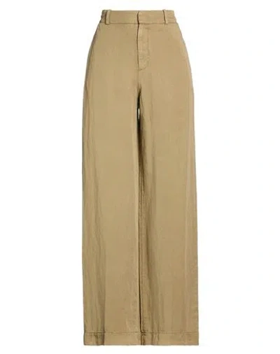 Pt Torino Woman Pants Khaki Size 12 Lyocell, Linen, Cotton In Brown