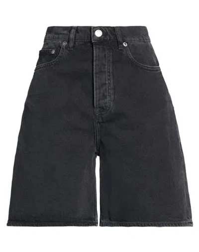Samsoe & Samsoe Samsøe Φ Samsøe Woman Denim Shorts Black Size 30 Organic Cotton In Black