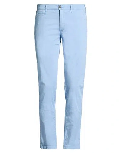 40weft Man Pants Sky Blue Size 30 Cotton, Elastane In Blue