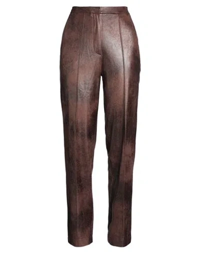 Rinascimento Woman Pants Chocolate Brown Size S Polyester, Elastane In Brown