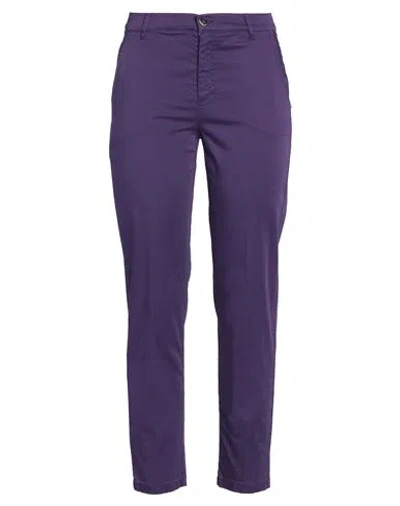 Diana Gallesi Woman Pants Purple Size 6 Cotton, Elastane In Purple