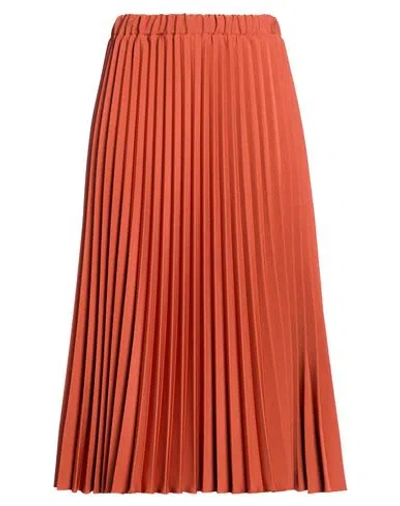 Vicolo Woman Midi Skirt Rust Size Onesize Polyester, Elastane In Brown