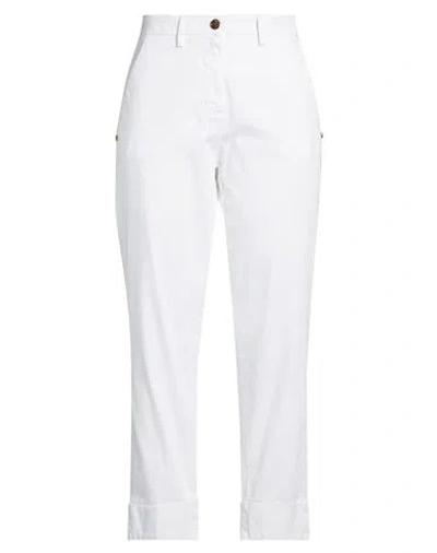 Mason's Woman Pants White Size 8 Cotton, Polyester, Elastane In White