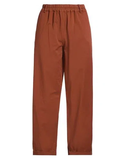 Haben Woman Pants Tan Size L Cotton, Elastane In Brown