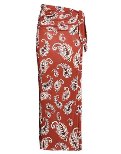 Rabanne Woman Maxi Skirt Brown Size 8 Viscose, Elastane In Brown