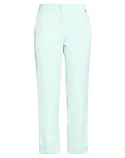 Please N8 Woman Pants Light Green Size M Polyester, Elastane In Blue