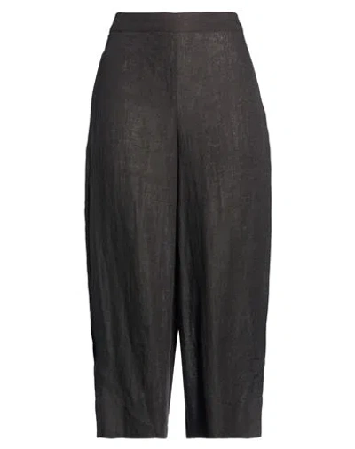 Victoria C. Woman Pants Black Size 4 Linen In Black