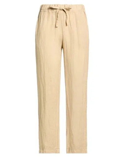 Smiling London Woman Pants Beige Size L Linen In Nude